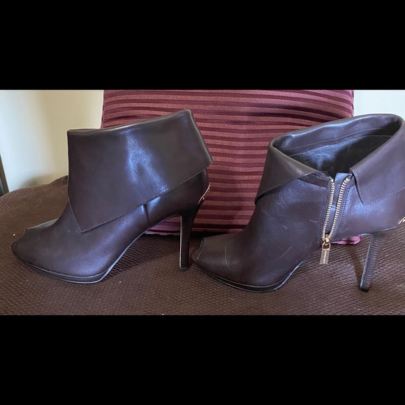 Michael Kors Kendra Peep Toe Booties, Brown - Picture 3 of 7